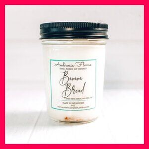 Ambrosia Flame | Banana Bread Candle | Soy | White | 8oz | NWOT